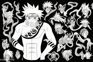 Naruto with kurama tattoo idea