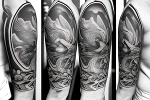 traditional tattoo of a goose in a lake  that's framed in a diamond tattoo idea