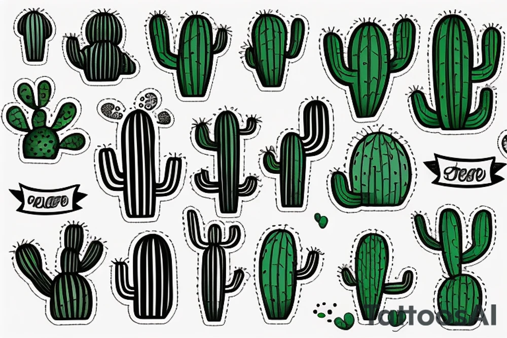 A cactus and a turtle tattoo idea