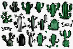 A cactus and a turtle tattoo idea