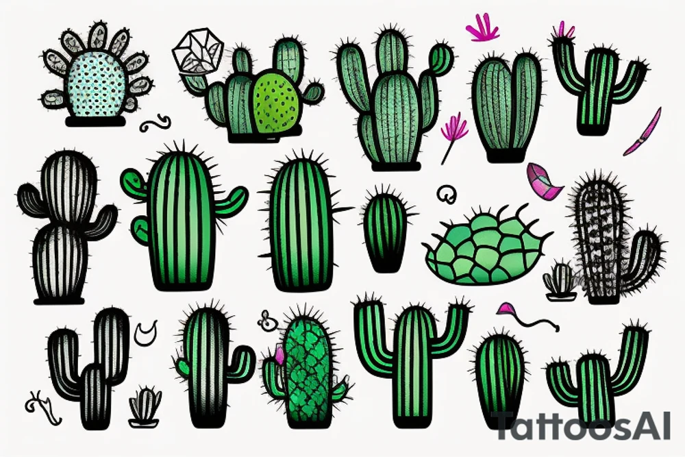 A cactus and a turtle tattoo idea