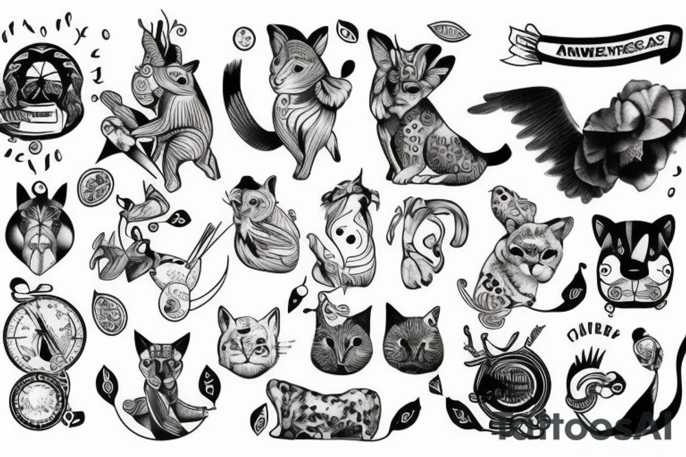 old school animal tattoo idea