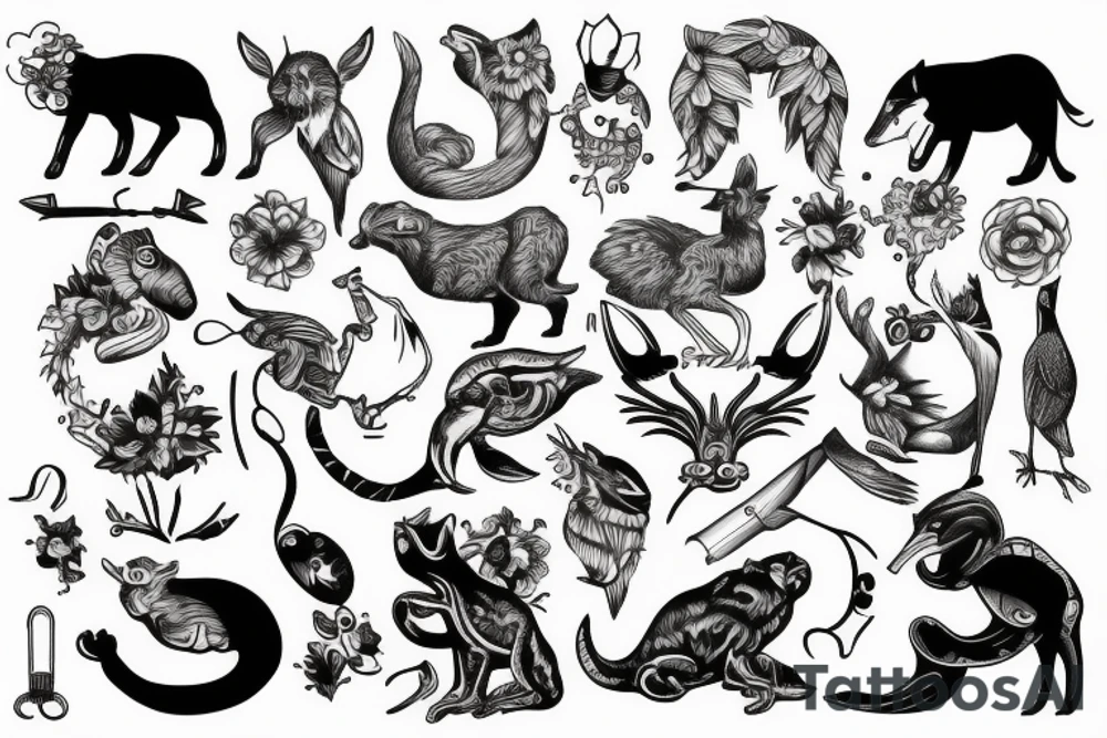 old school animal tattoo idea