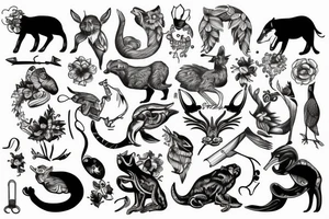 old school animal tattoo idea