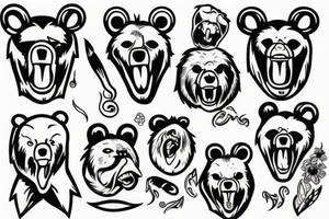 bear with open mouth tattoo idea