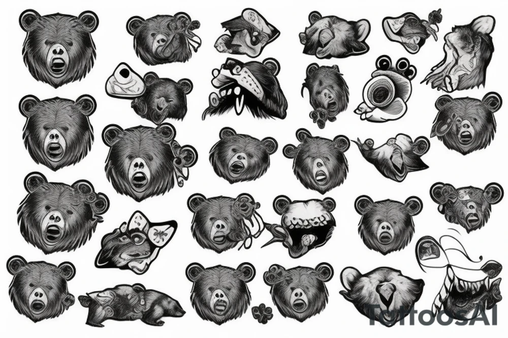 bear with open mouth tattoo idea