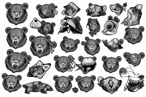 bear with open mouth tattoo idea