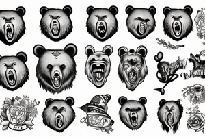 bear with open mouth tattoo idea