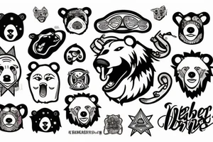 bear with open mouth tattoo idea