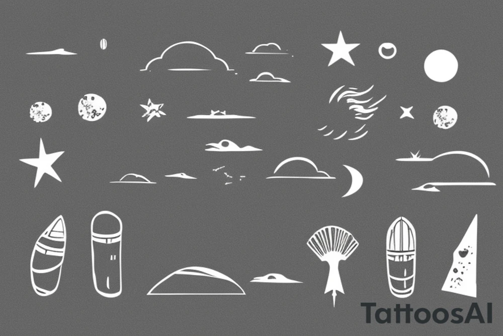 Sky and sand tattoo idea
