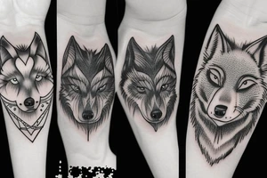 Three wolf pups tattoo idea