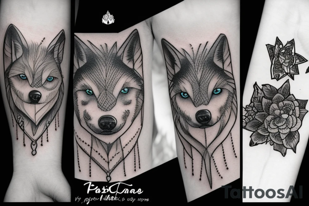 Three wolf pups tattoo idea