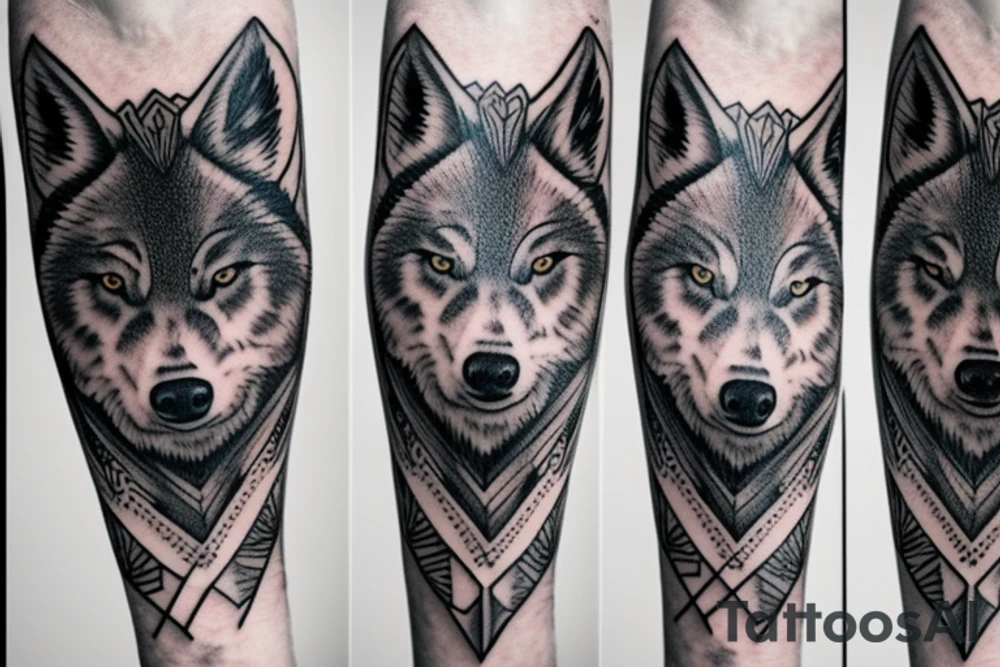 Three young wolves arm tattoo tattoo idea