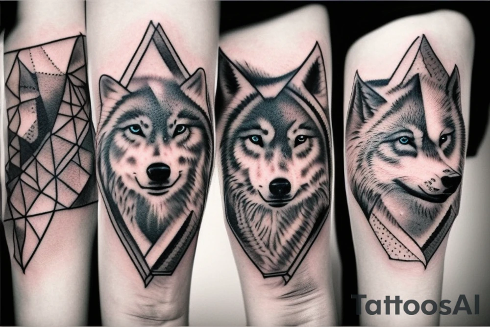Three young wolves arm tattoo tattoo idea