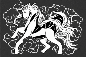 Unicorn angry with suit and ty tattoo idea