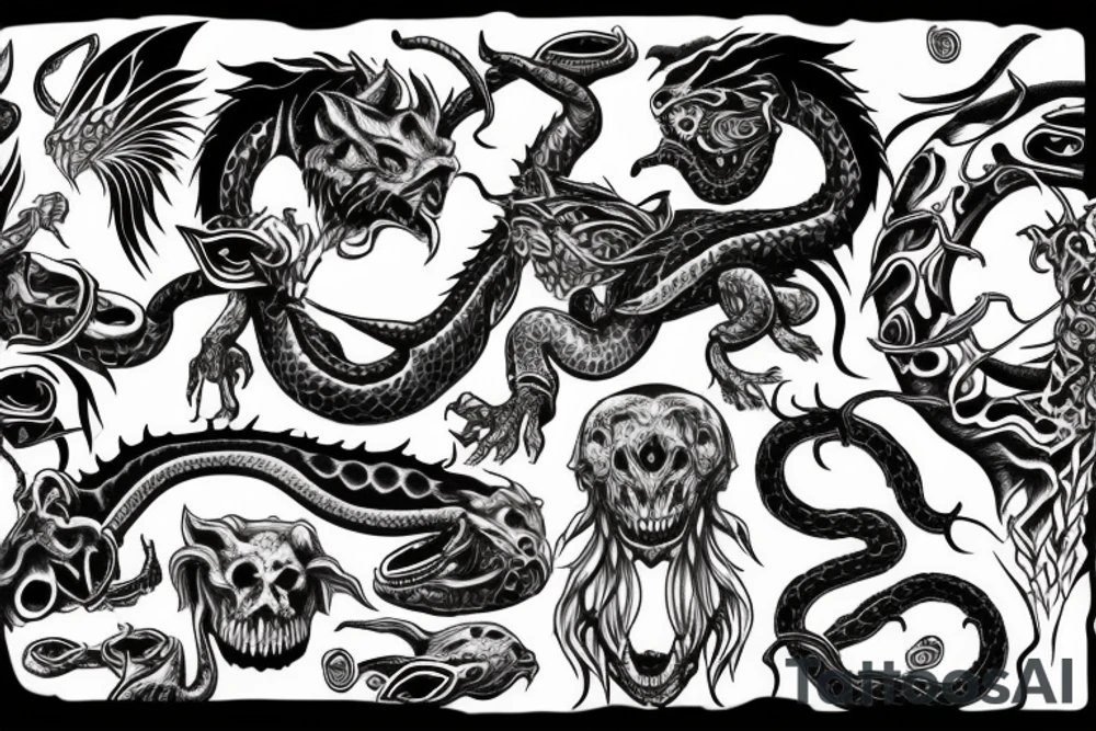 ouroboros demon tattoo idea