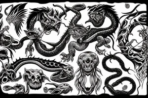 ouroboros demon tattoo idea