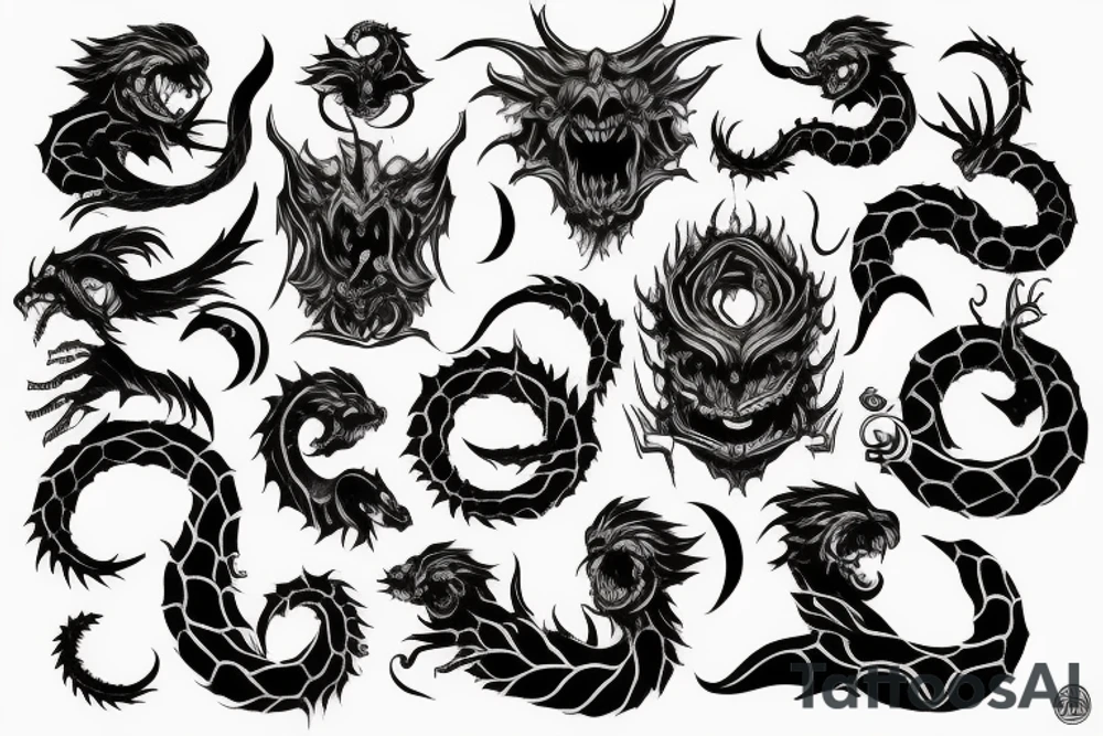 ouroboros demon tattoo idea