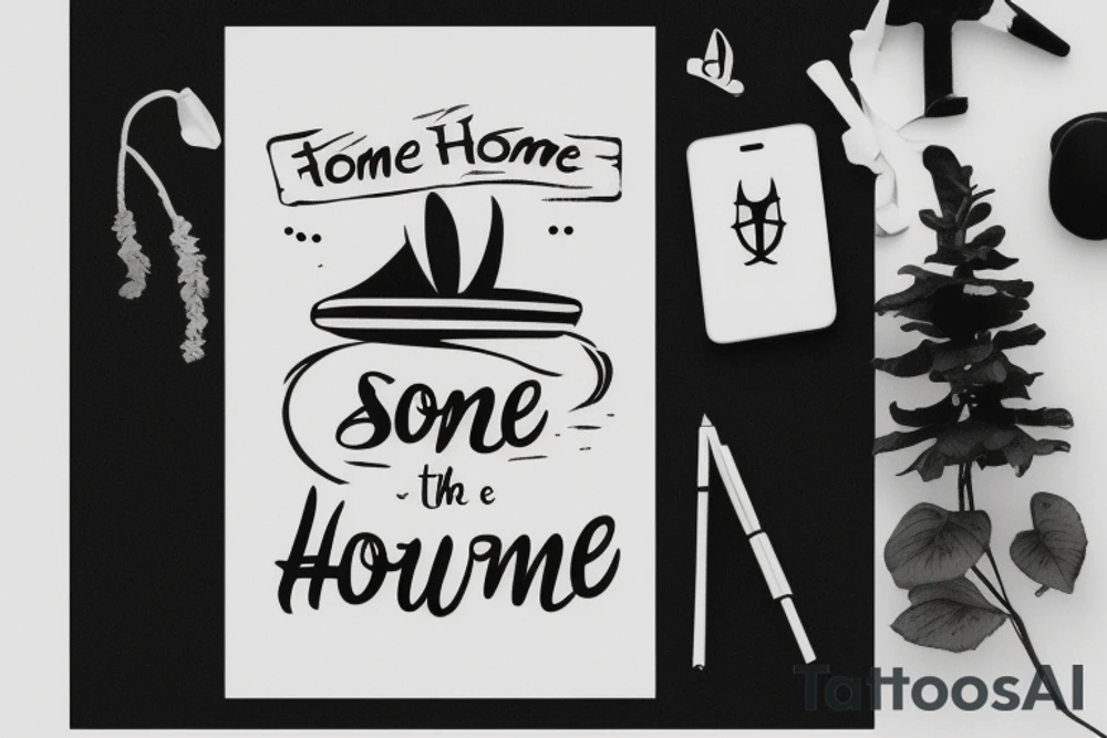 Symbol of home, travel. With the text "sans peur" tattoo idea