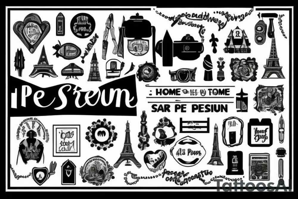 Symbol of home, travel. With the text "sans peur" tattoo idea