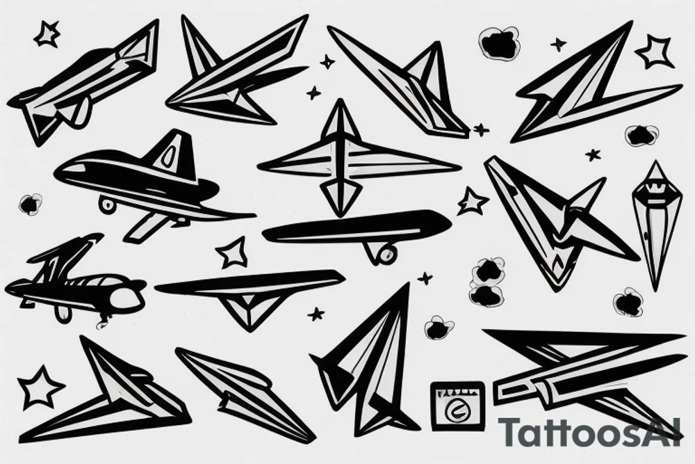 home, roof, paper plane, travel tattoo idea