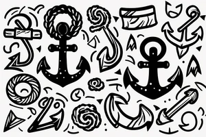 Anchor made with semicolon tattoo idea