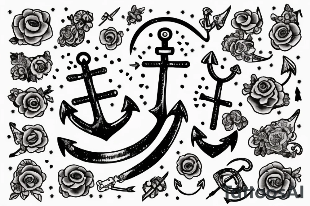 Anchor made with semicolon tattoo idea