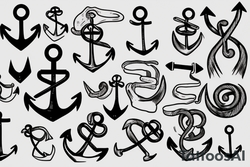 Semicolon forming an anchor tattoo idea