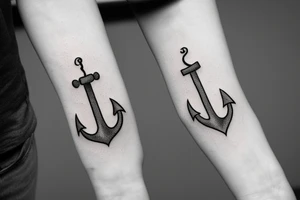 Semicolon forming an anchor tattoo idea