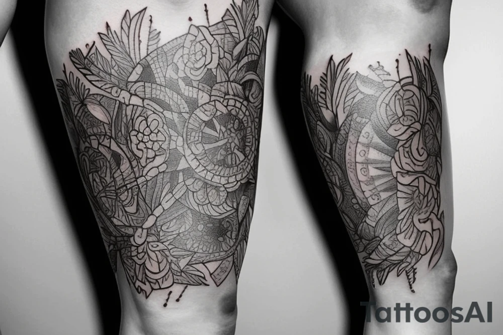 Leg sleeve, Culture Timeline tattoo idea
