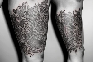 Leg sleeve, Culture Timeline tattoo idea