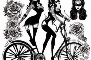 Goth pinup biker girl tattoo idea