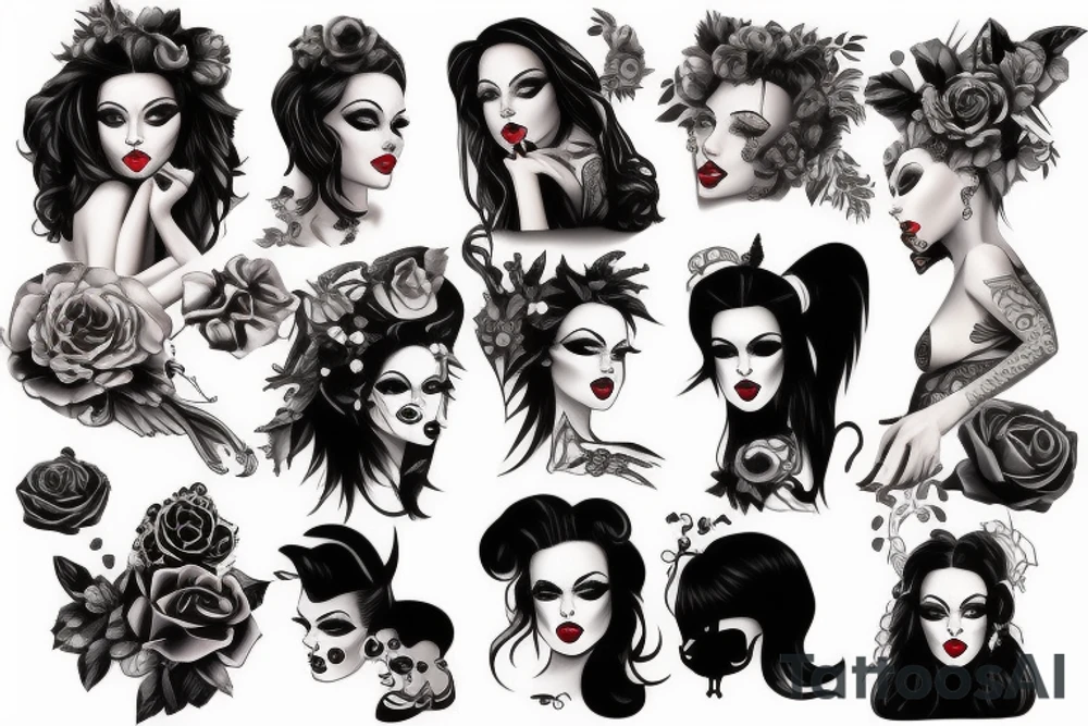 Goth pinup tattoo idea
