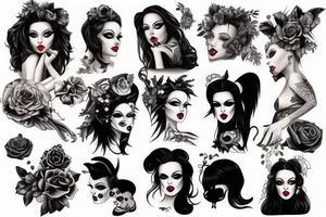 Goth pinup tattoo idea