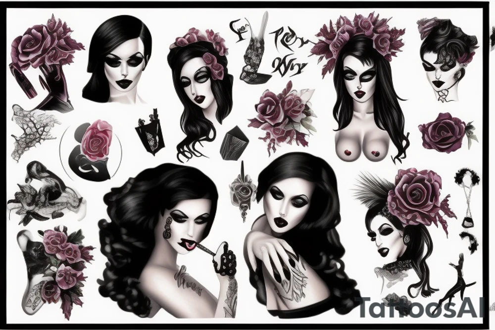 Goth pinup tattoo idea