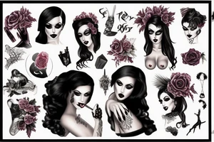 Goth pinup tattoo idea