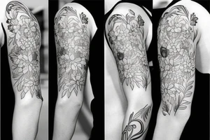 masculine flowers for lower half sleeve lower arm tattoo idea