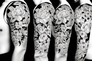 masculine flowers for lower half sleeve lower arm tattoo idea