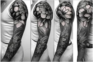 masculine flowers for lower half sleeve lower arm tattoo idea