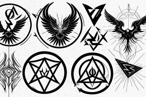 Phoenix with deathly hallows symbol tattoo idea
