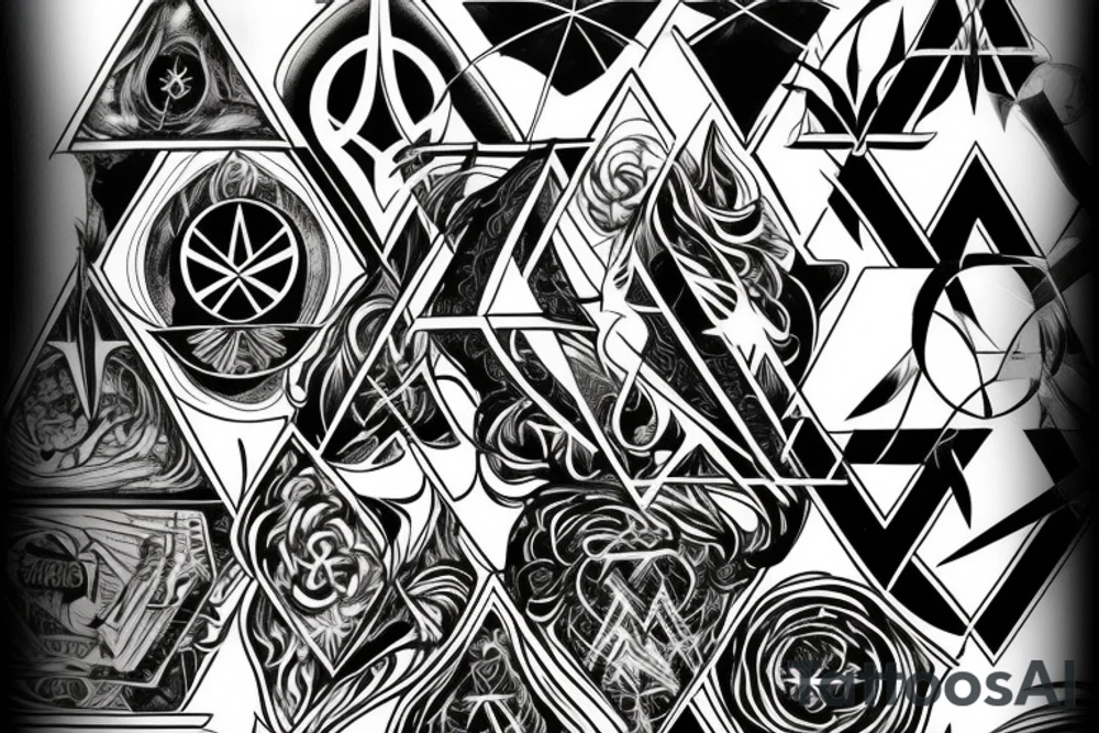 Phoenix with deathly hallows symbol tattoo idea