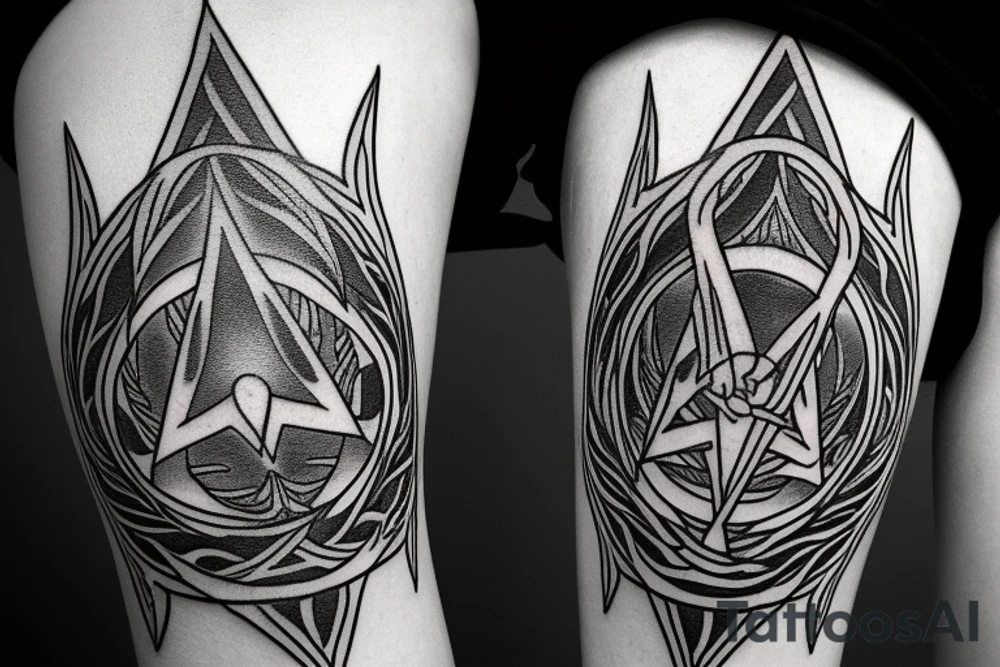 Phoenix with deathly hallows symbol tattoo idea