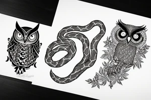 Owl fighting a snake tattoo idea
