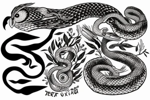 Owl fighting a snake tattoo idea