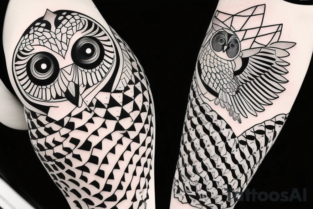 Owl fighting a snake tattoo idea