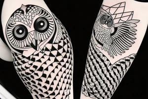Owl fighting a snake tattoo idea