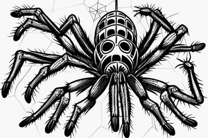 Giant spider crawling up empire state building tattoo idea