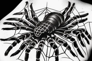 Giant spider crawling up empire state building tattoo idea