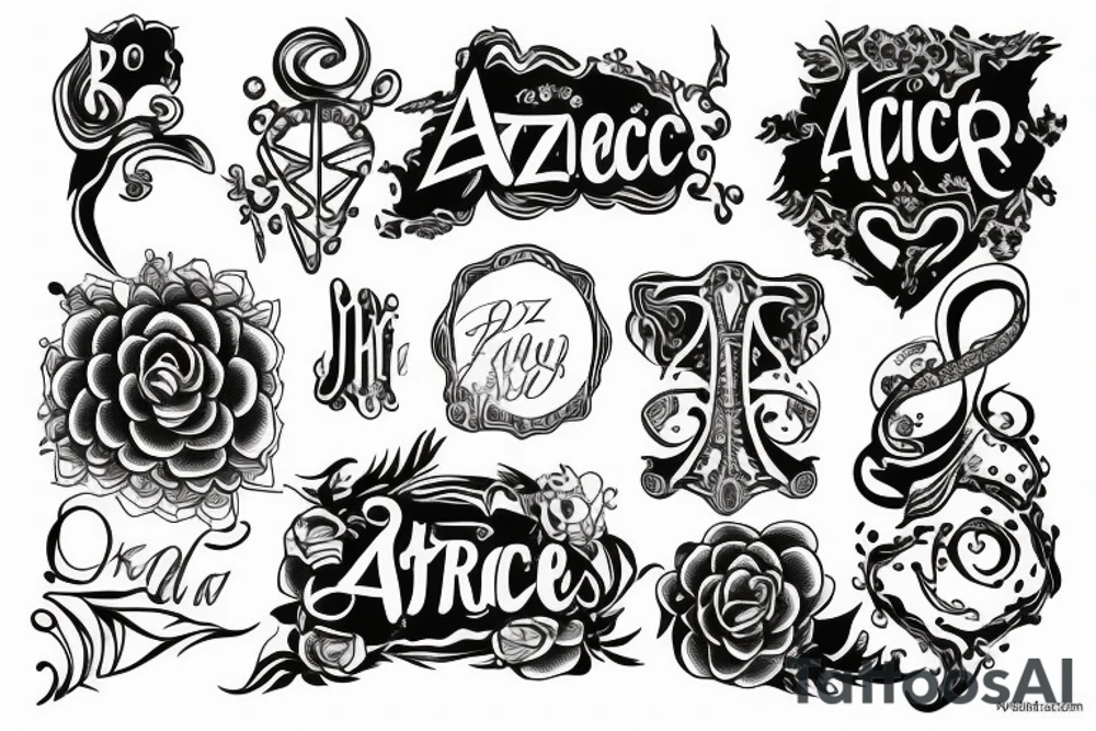 Tattoo of the name Azeric tattoo idea