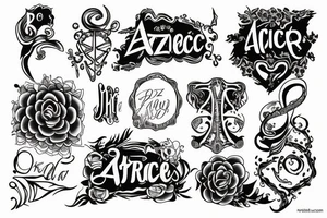 Tattoo of the name Azeric tattoo idea